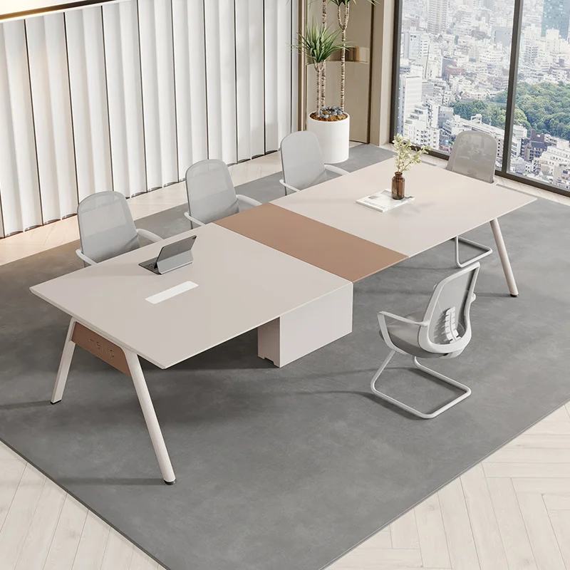 Combinación de conferencias, mesas de oficina grandes y pequeñas, modernas, simples, ligeras, de lujo, de alta gama, para discutir mesas largas de negocios