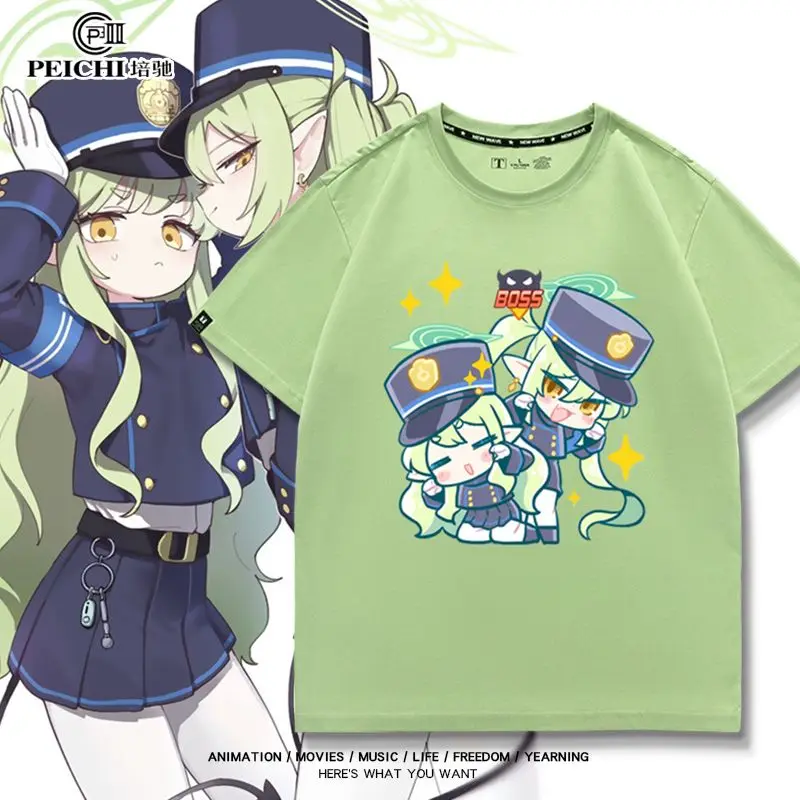 Anime Blue Archive Tachibana Hikari Cosplay Printed Short Sleeve T-Shirt Casual Tee Fashion Vintage Shirts Versatile in Summer