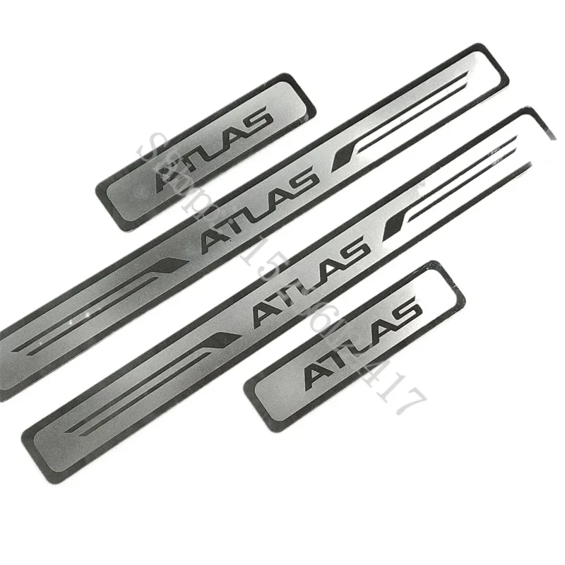 For Geely Atlas Pro 2022 2023~2025 Stainless External Scuff Plate Door Sill Guards Thresholds Cover Trims Car Accessories