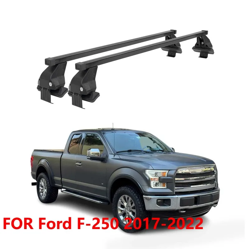 For Ford F-250 2017-2022 Smooth Roof Rack Cross Bars Black 2Pcs Luggage Carrier