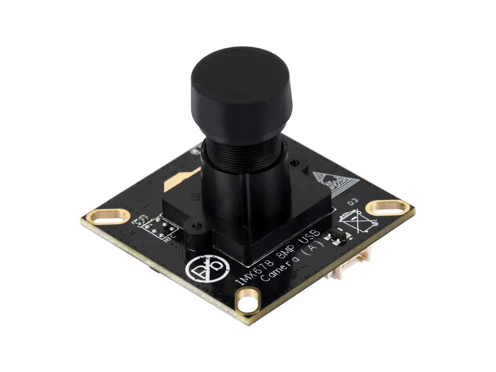 Waveshare IMX678 8MP M12 USB Camera Module, IMX678 Sensor Chip, USB2.0 Port, Better Sensitivity In Low-Light Condition