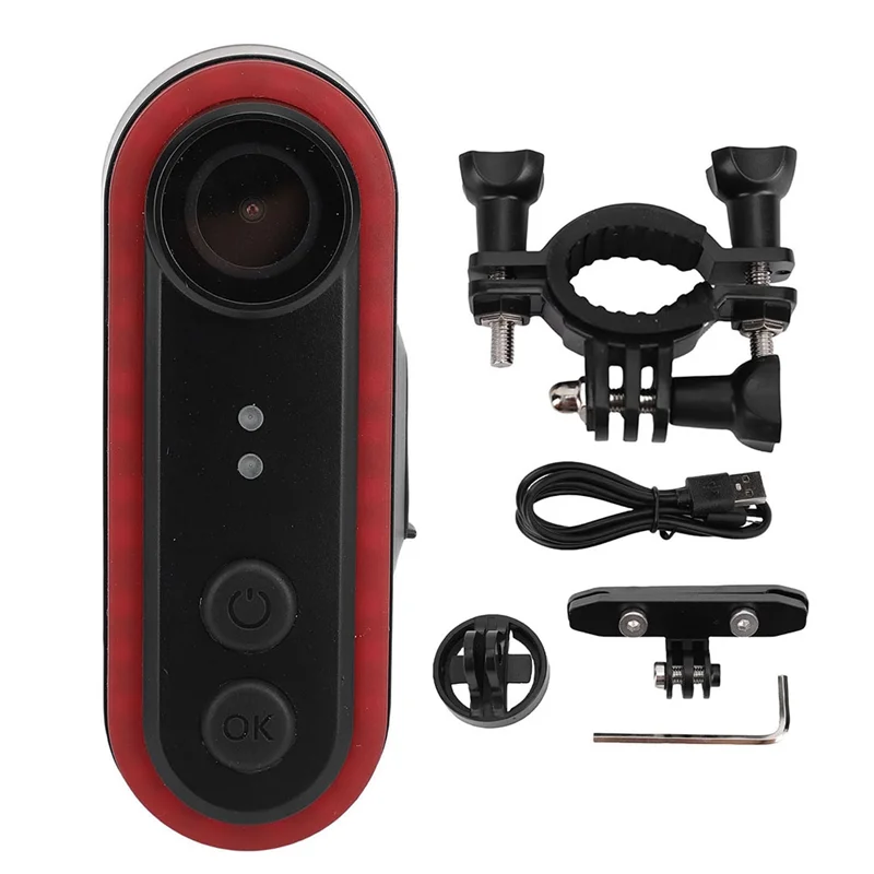 

NALFI-Bike 1080P Bicycle Rear View Camera 140° Wide Angle IPX6 Water Proof Rechargeable With Tail Light For Cycling