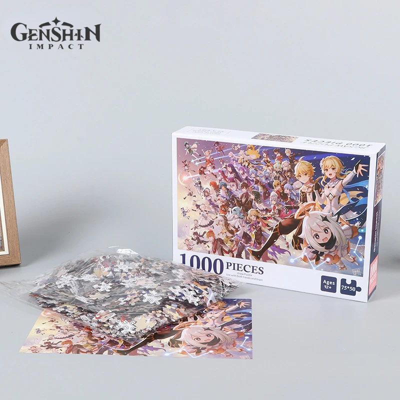 Gioco Genshin Impact Anime 1000pcs Jigsaw Puzzle assemblaggio immagine Puzzle educativo giocattoli adulti giochi per la casa per bambini regalo