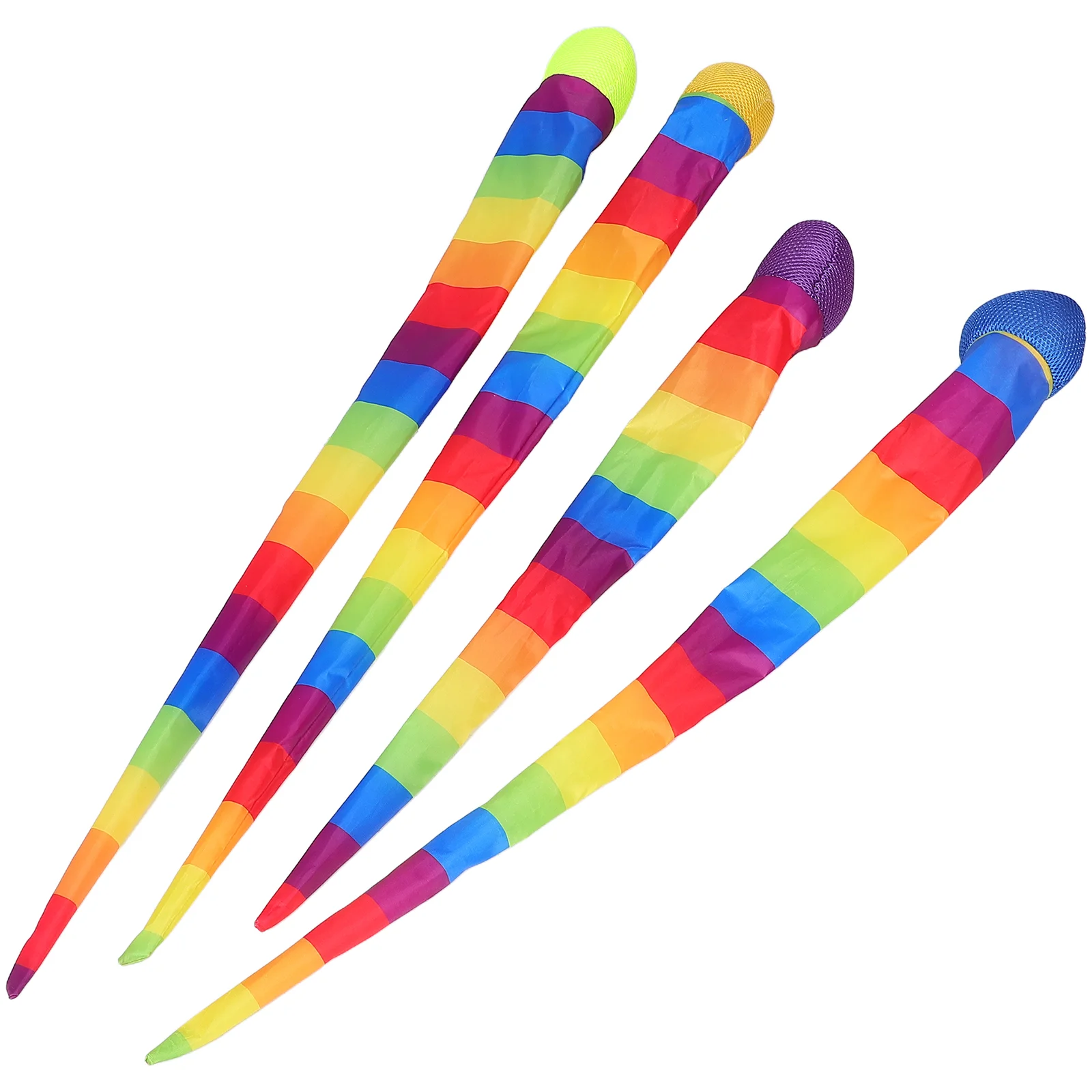 4 Pcs Sensory Training Equipment Rainbow Tail Toss Catch Game Educational Toy for Kids Outdoor Balls Hand Eye
