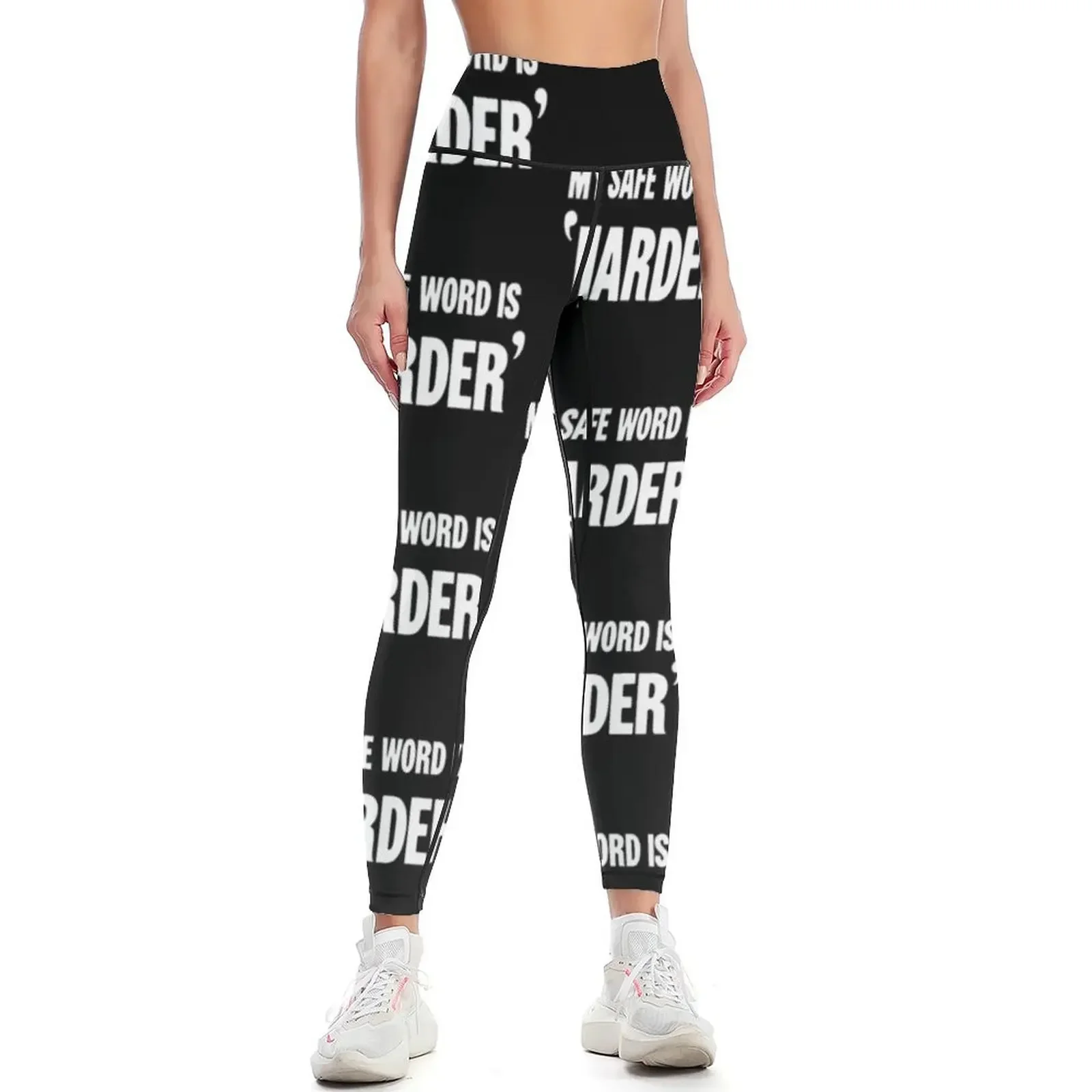 My Safe Word Is 'Harder' Leggings ملابس الصالة الرياضية ملابس اللياقة البدنية ملابس اللياقة البدنية الصالة الرياضية للياقة البدنية النسائية