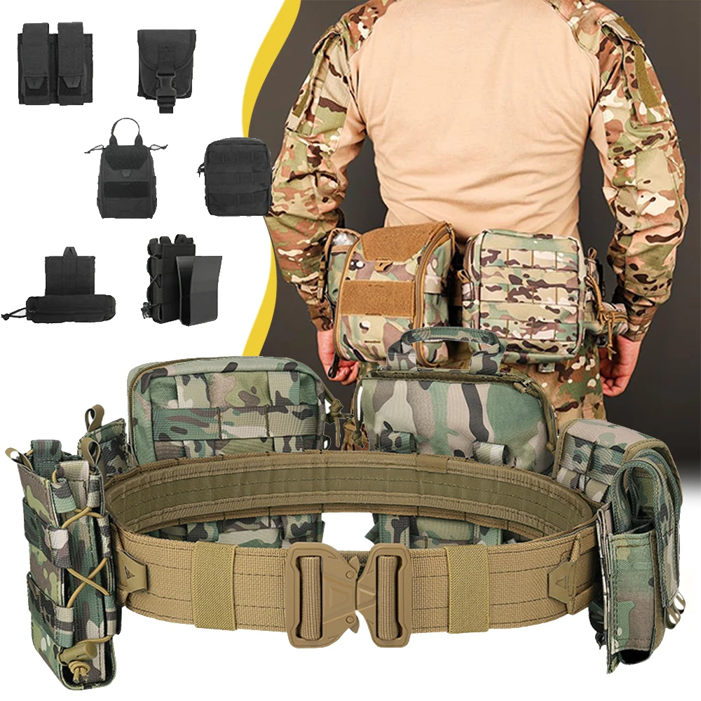 

New Eight-piece Tactical Waistband Molle Multifunctional 8 in 1 Storage Bagwaist Bag Outdoor CS Hunting Shooting Accessories