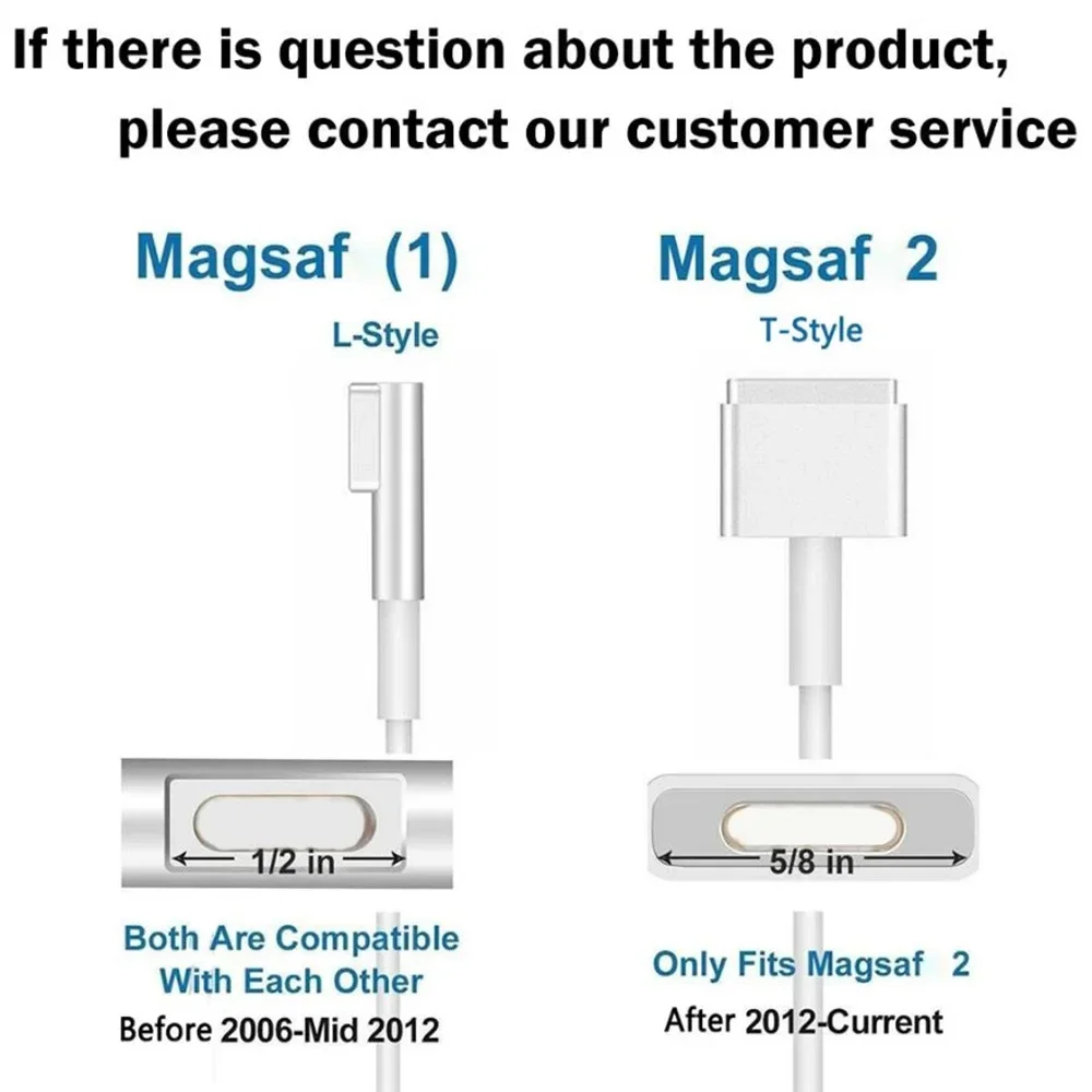 Charger For Mac book Air Pro 45W 60W 85W New A1466 A1278 A1502 A1398 A1286 A1465 Power Adapter Mag* 2 1 Magnetic Power Adapter
