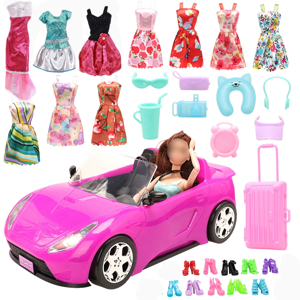 Car Model Kids Toys Car Outdoor Children Game Miniature Dollhouse Accessories For Barbie DIY Birthday Christmas Present Gift Toy