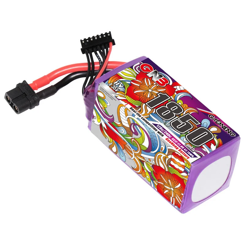 Batería de Lipo mejorada GNB 6S1P 22,8 V 1850mAh para RC FPV, Drone de carreras, helicóptero, cuadricóptero, batería LiHV 120C 22,8 V