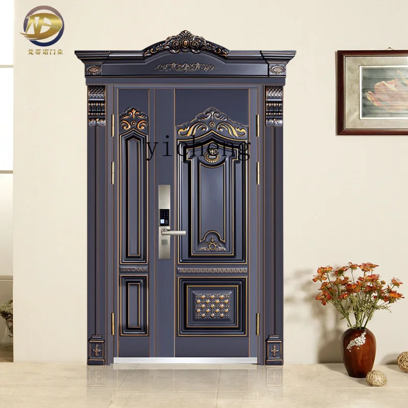 Zf Class a Anti-Theft Household Door Double Open Door Luxury Villa Smart Entrance Door