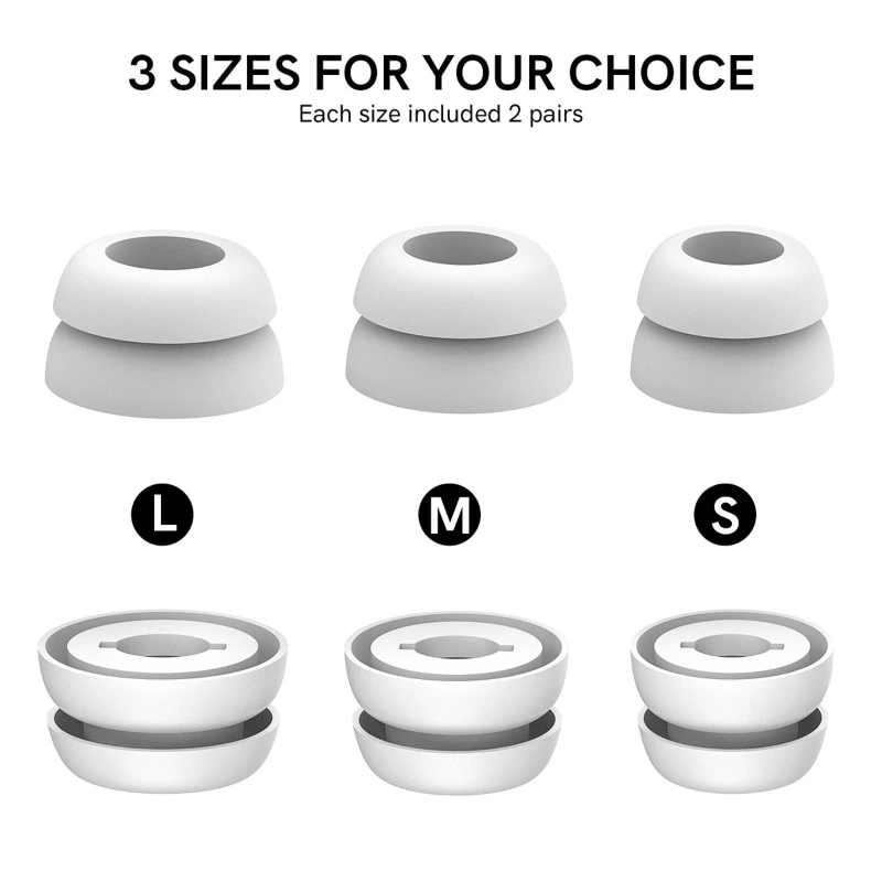 6ชิ้นปลายหูซิลิโคนสำหรับ Samsung Galaxy buds Pro eartips หัวตัดเสียงรบกวนไร้สายเทคโนโลยี TWS จุกอุดหูสองชั้นป้องกันการตก