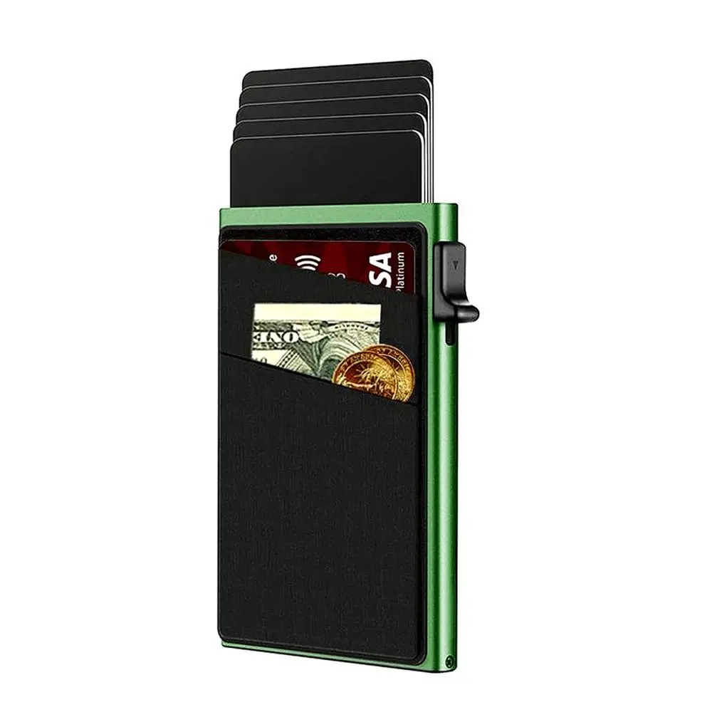 Automatic RFID Anti-Theft Card Holder Screw Reinforcement Switch Side Design Men's Card Box Aluminum Alloy Material