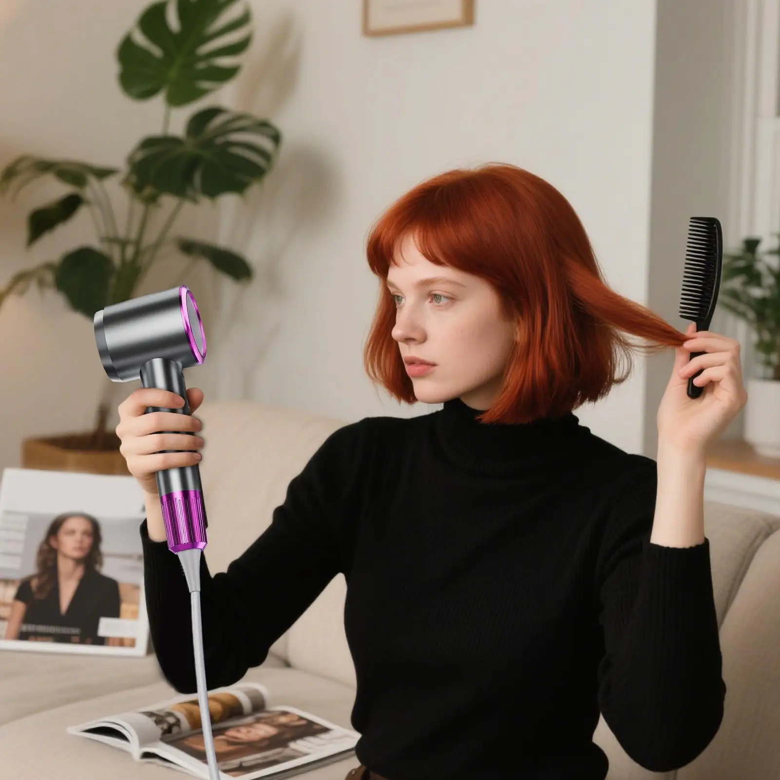 

Дорожный фен, синий свет, отрицательные ионы, быстросохнущий бесшумный фен, профессиональный выпрямитель для завивки волос для салона, дома, женщин