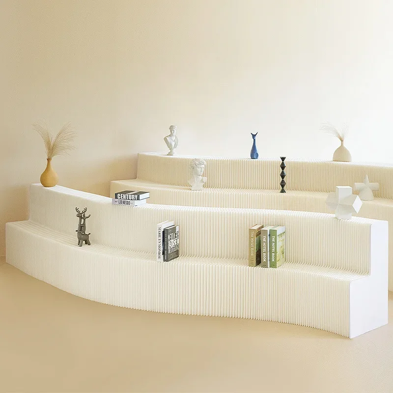 Rack stepped display table bag shelf folding table double floor middle island display cabinet