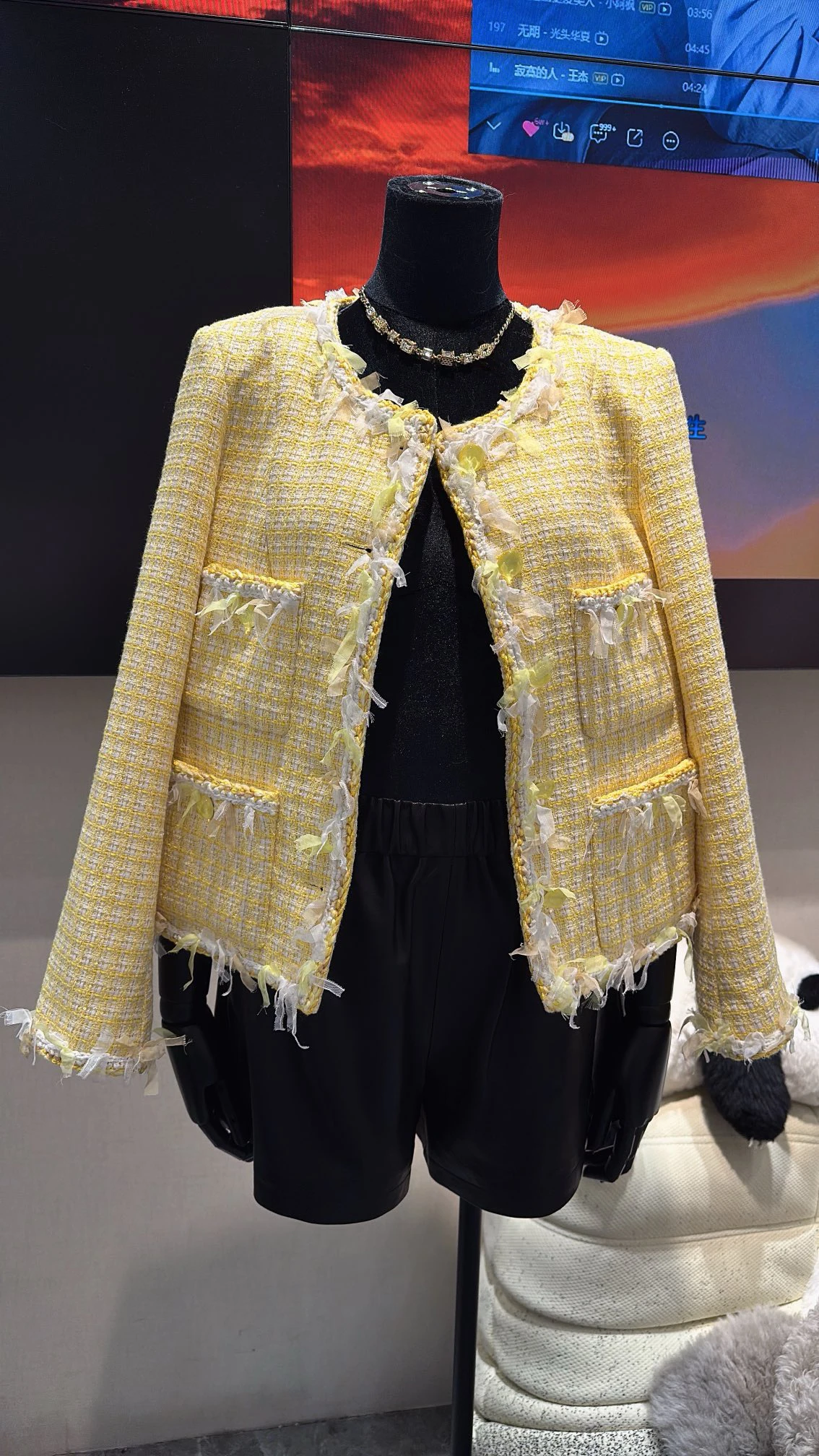 EVACANDIS Women Lace Yellow O-Neck Tassel Coat Single Breasted Elegant Sweet Jacket Luxury Outwear High Quality Autumn New Tops