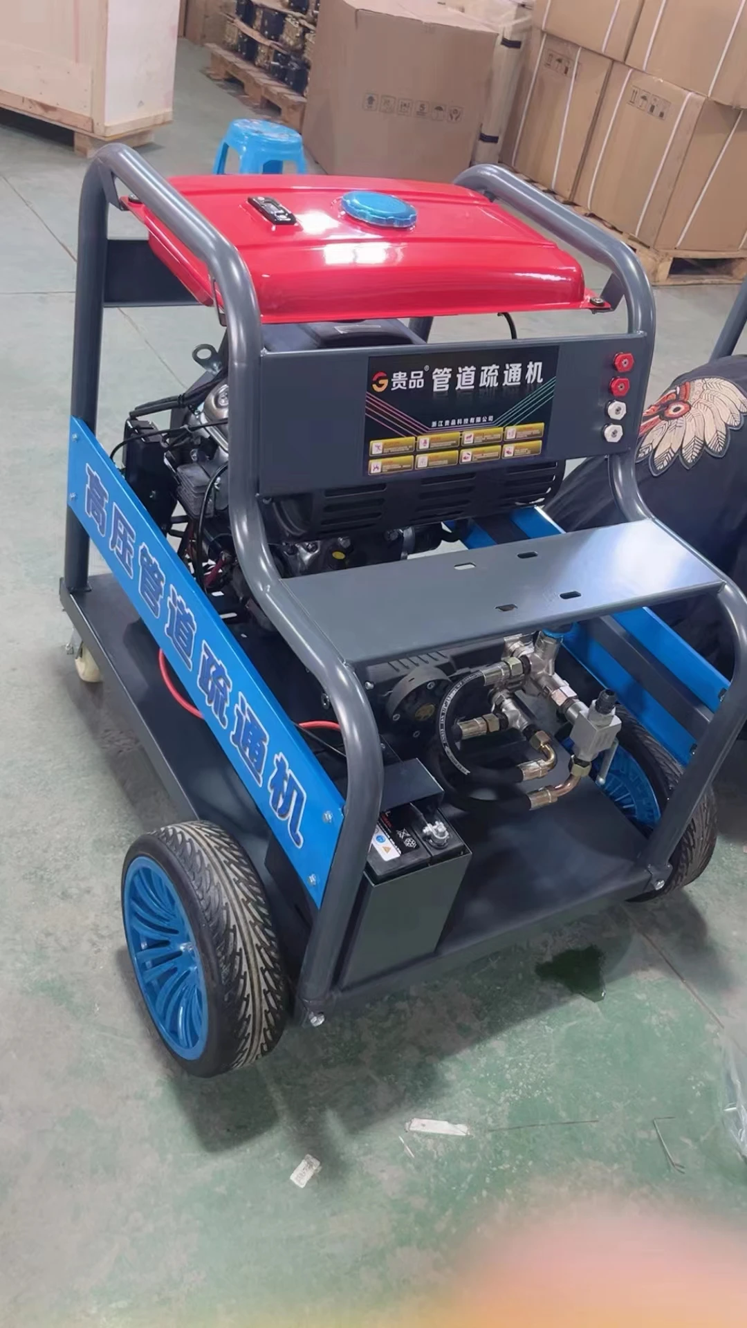 18kW 200bar Pipe Cleaning Machine, petrol/Diesel High-Pressure Cleaner, Sewage Grinding Machine - Factory Supply