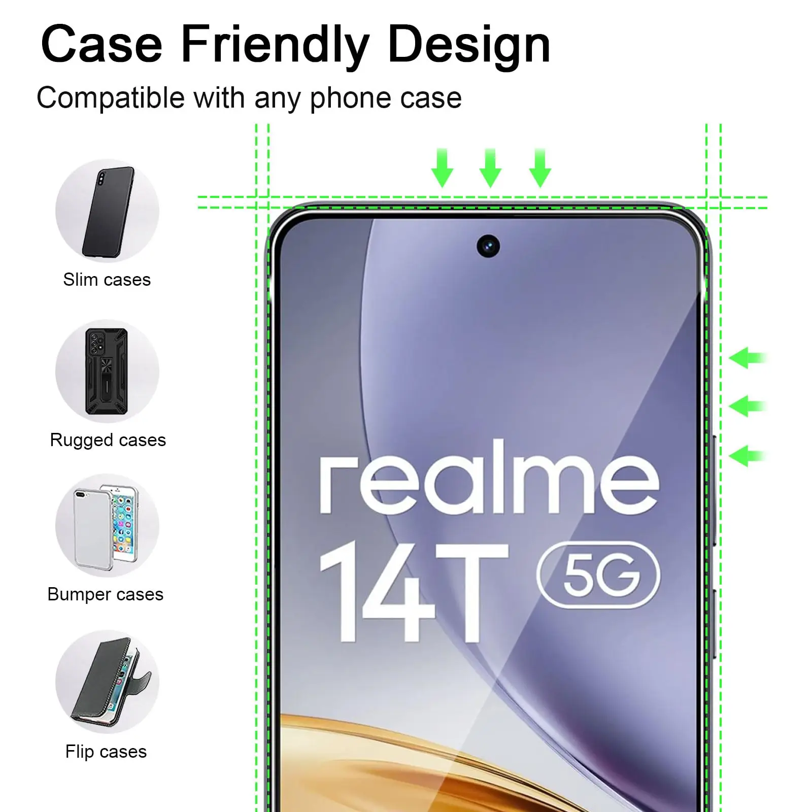 Screen Protector For OPPO Realme 14T 5G 6.6 inch Tempered Glass NOT Full Cover HD Crystal 9H Anti Scratch Case Friendly