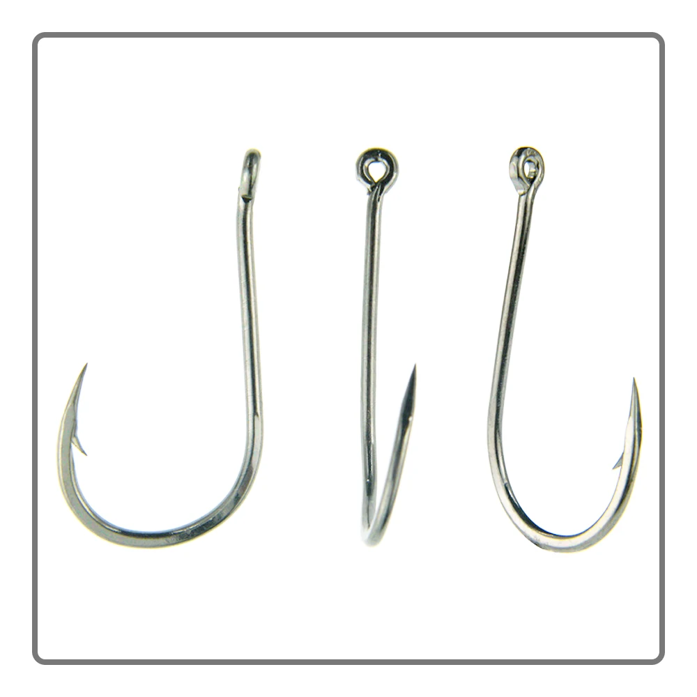 15-100 boxed CHINU Fishhook with ring crooked mouth barbed Rock Fishing Sea Fishing Hook black high carbon steel fishhook