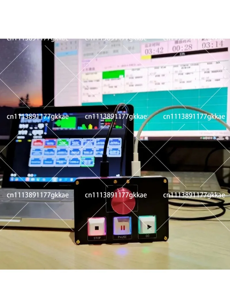 Multimedia Playback Control Box, Single PC Only, Stop Pause Play Volume Adjust Physical Button Controller for Streaming