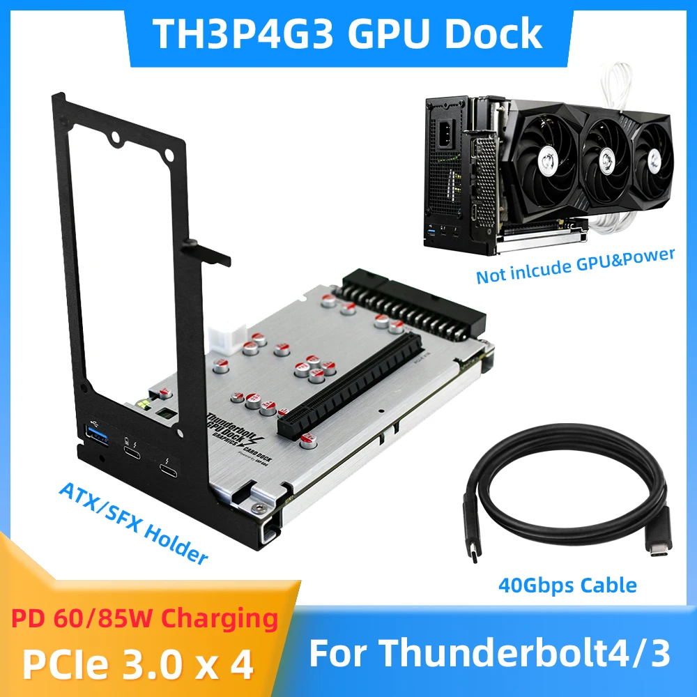 

TH3P4G3 Thunderbolt-compatible GPU Dock Laptop External Graphic Card Adapter 60W / 85W PD Charging for Notebook to Video Card