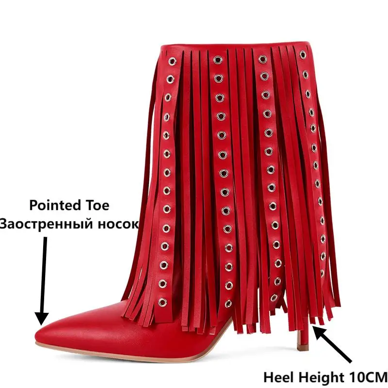 Onlymaker أشار تو هامش خنجر عالية الكعب حذاء من الجلد منتصف العجل الأحذية موضة الجانب سستة الأحذية #3