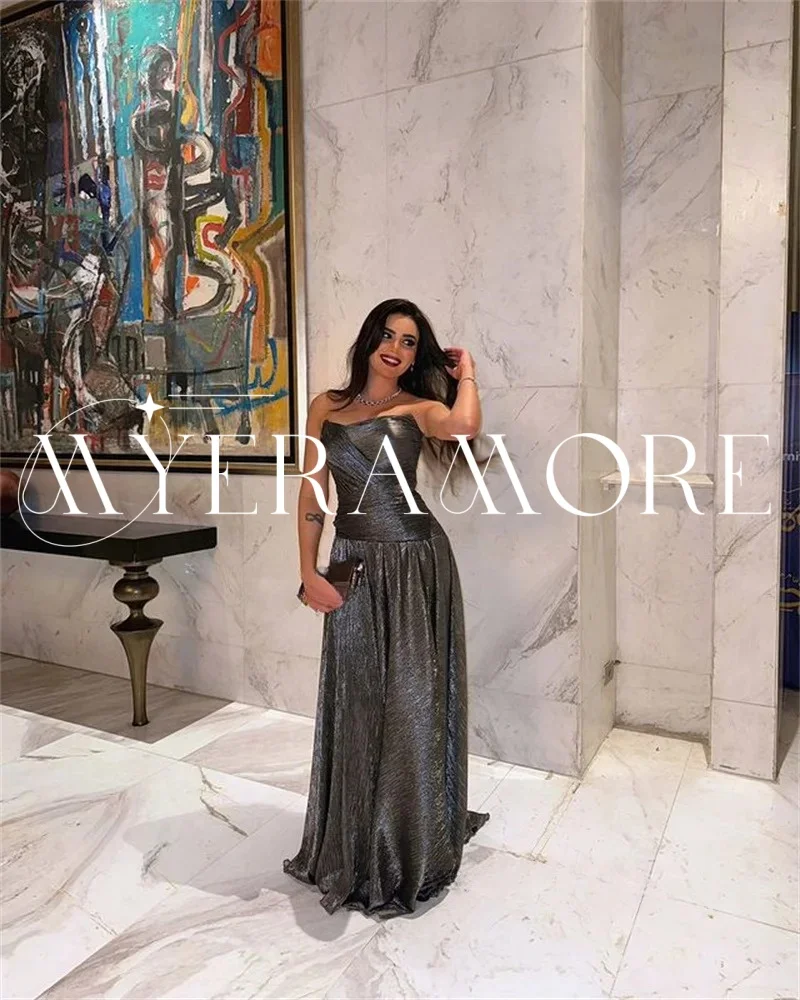 Vestidos de noche sin tirantes de lentejuelas modernos 2025, plisados de lujo, una línea, vestidos formales para ocasiones de graduación, vestidos personalizados