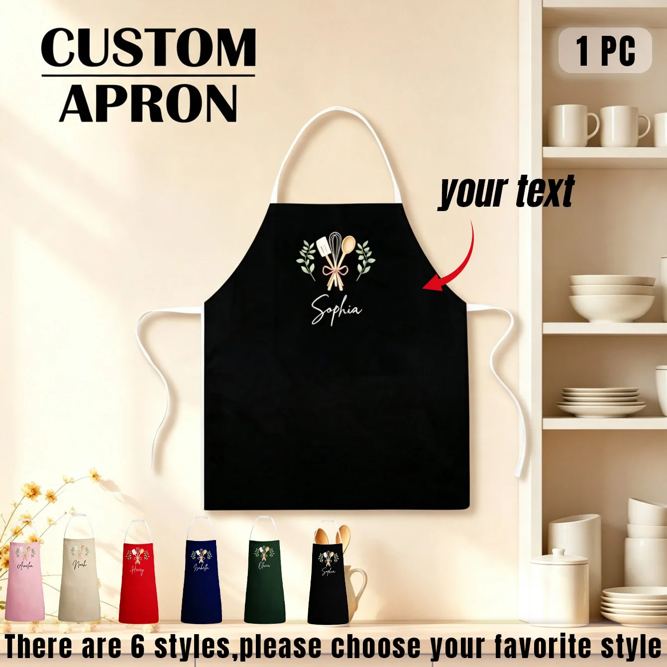 Customized apron Customized photo text Personalized cleaning tools Polyester waterproof creative gifts ﻿