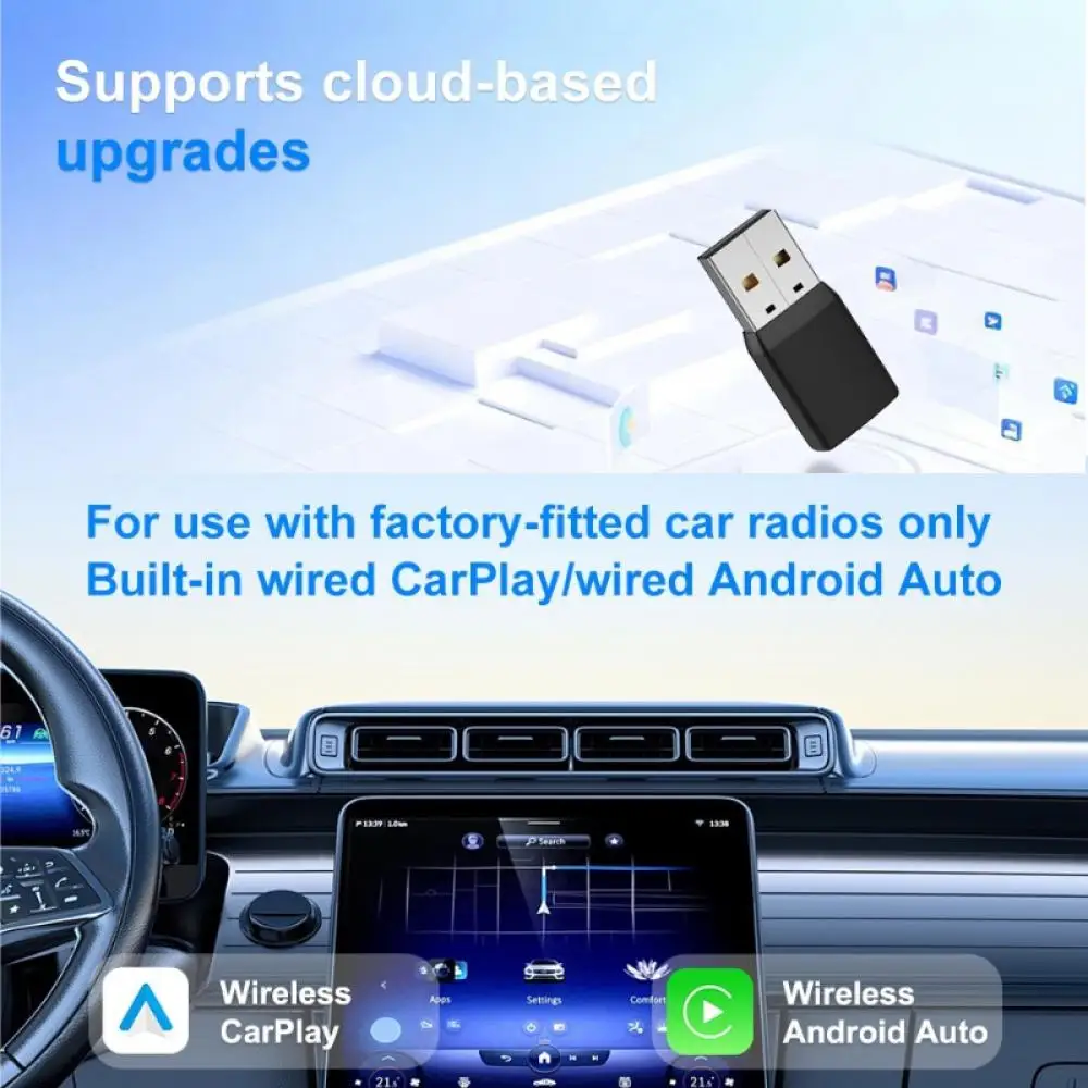 Drahtloser Adapter Smart Wireless CarPlay Android Auto AI Box Plug & Play WiFi Bluetooth-Verbindung OTA-Upgrade Autozubehör – Detail 8
