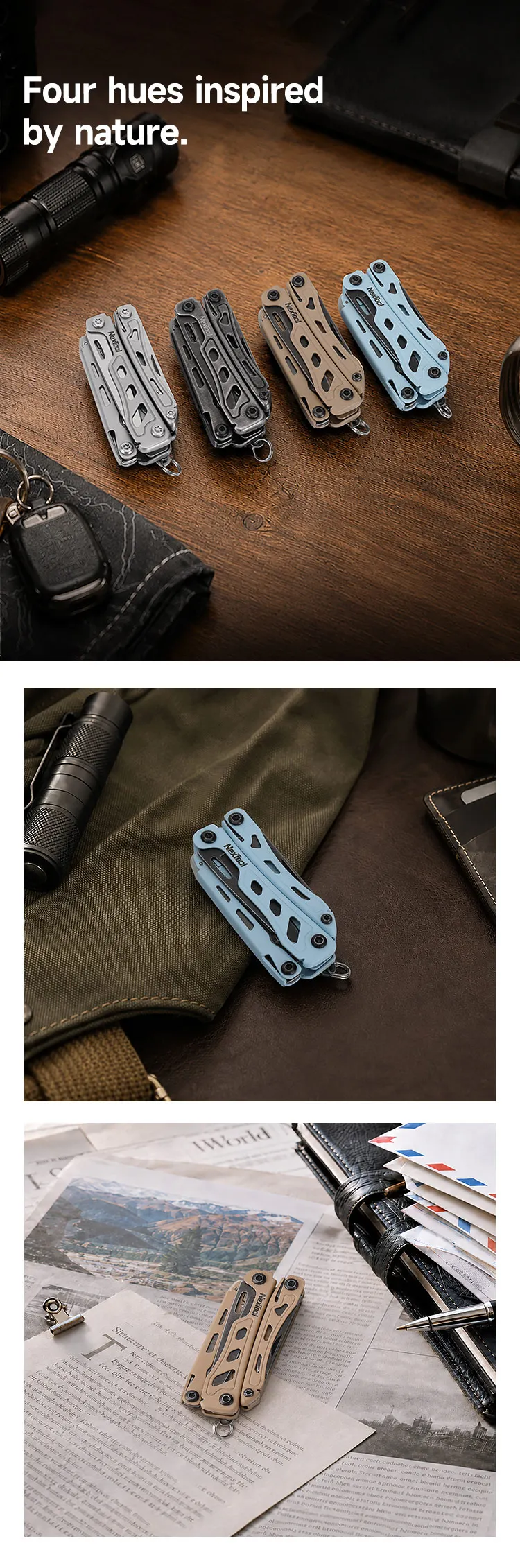 NexTool Mini Flagship F12 Schlüsselanhänger-Multitool 15-in-1 Faltbares EDC-Werkzeug Schere Zange Schraubendreher Feile Lineal Kleine Outdoor-Werkzeuge – Detail 5