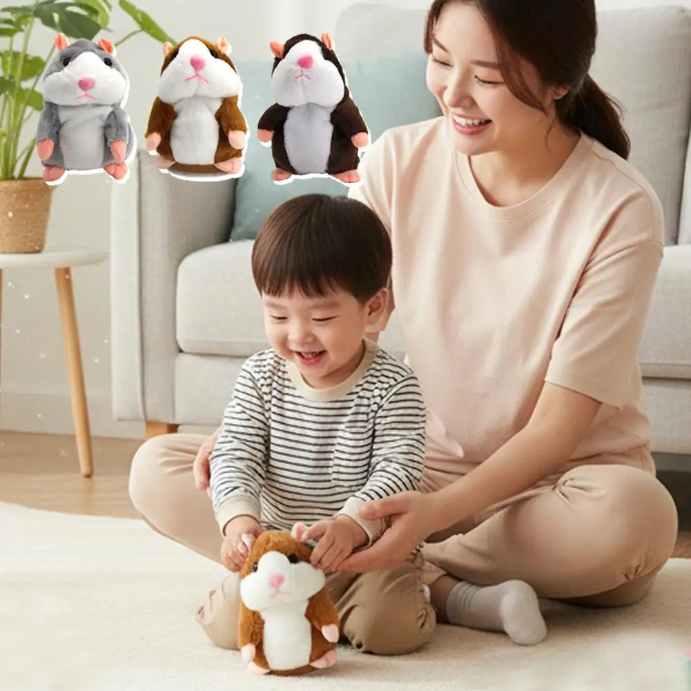 Electric Hamster Plush Toy Lovely Talking Hamster Doll Your Nod Imitate Accompany Gift Soothe Voice To Kids And D2S2