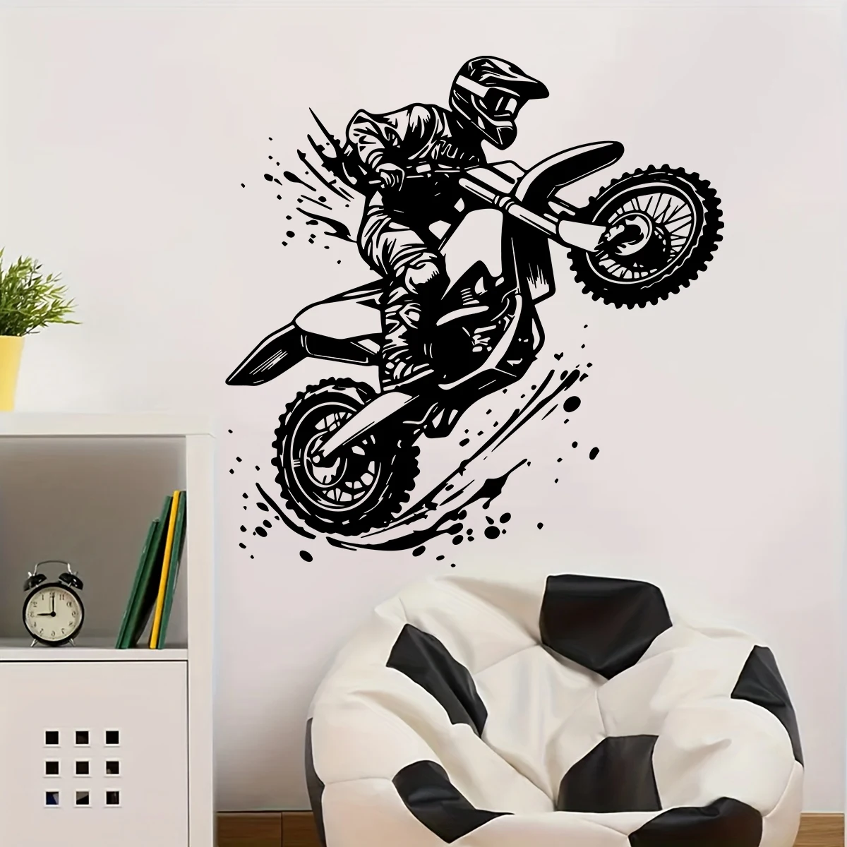 Motorcycle Motocross Dirt Bike Wall Stickers Tire Tread Bicycle Extreme Wall Decals Boy Room Wall Decor