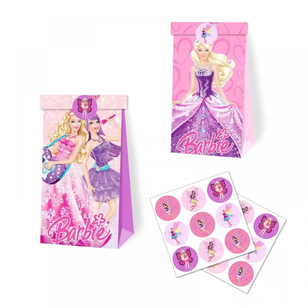 

New Barbie Princess Gift Bag Wedding Christmas Gift Bags Jewelry Packaging Pouches Kraft Paper Cookie Candy Party Packag Bag