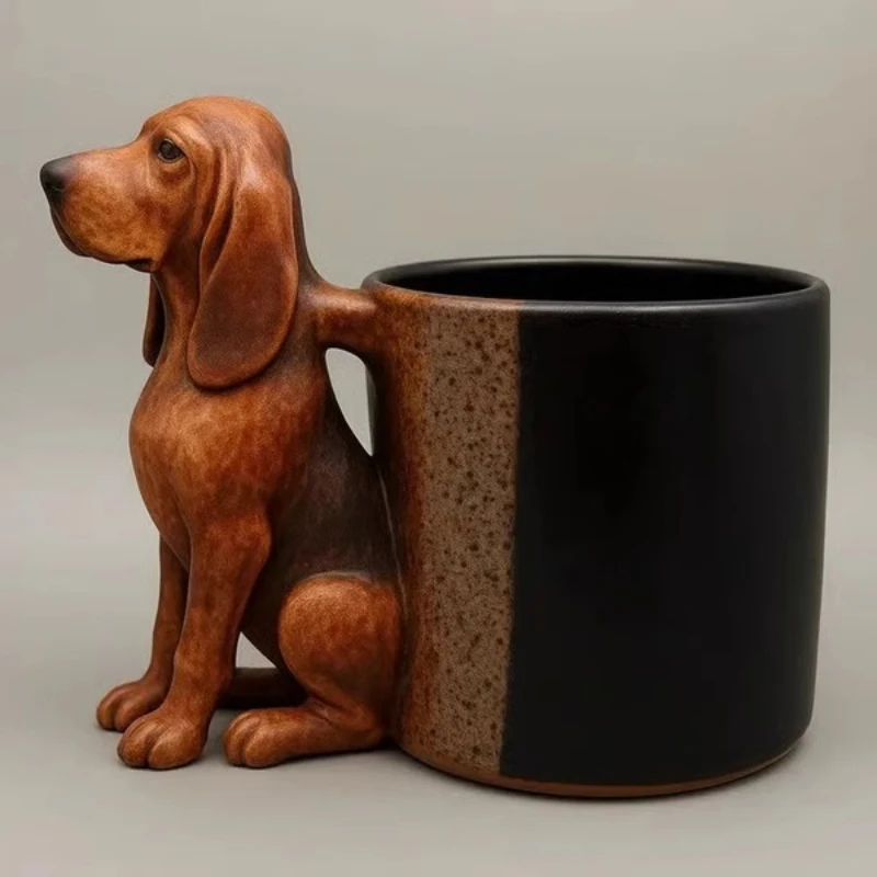 

Creative Resin Dog Mug Animal Theme Coffee Cup Home Office Desktop Storage Decoration for Dog Enthusiasts and Coffee Enthusiasts