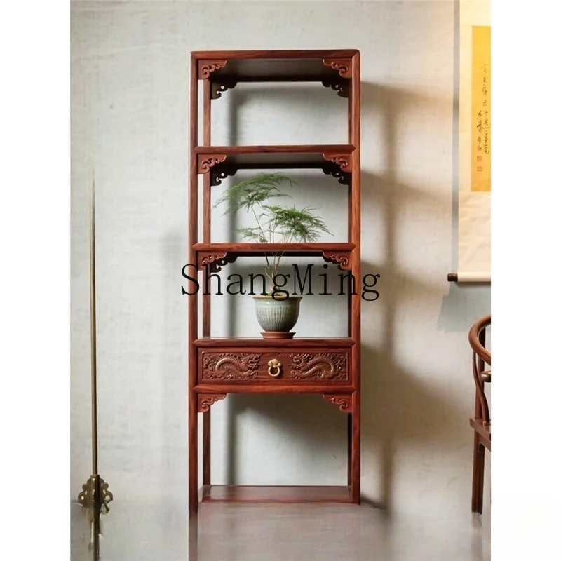

SM entrance new Chinese-style solid wood flower stand modern simple living room household flower pot rack