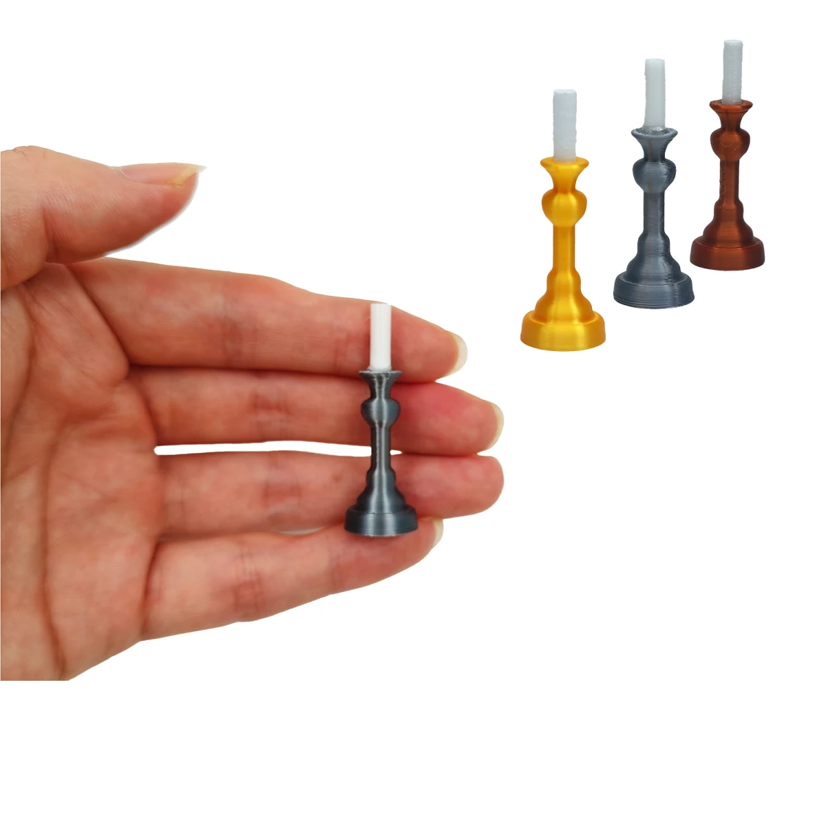 1Pair Doll House Miniature Candlestick Simulation Candle Model Vintage European Furniture Decoration Dollhouse Accessories