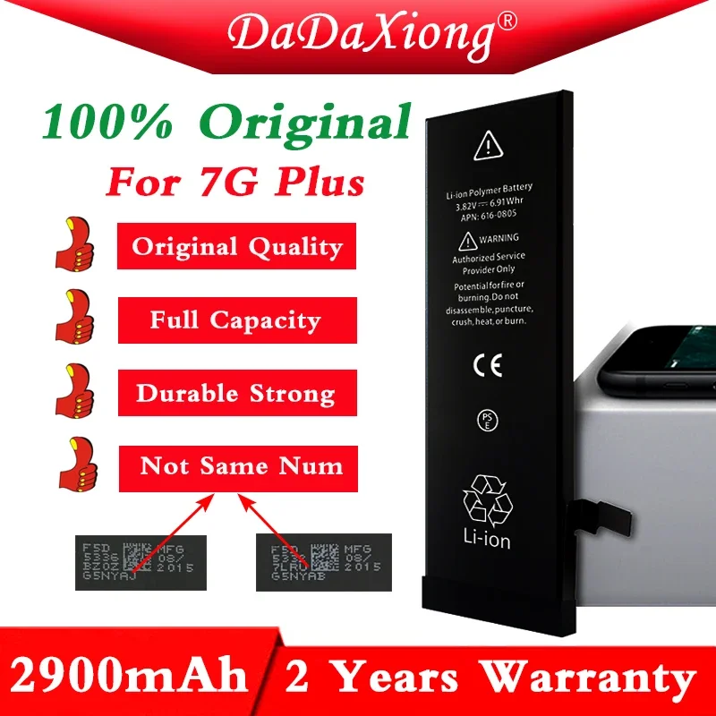 202 10pcs DaDaXiong Factory Battery For IPhone 7P 7Plus 7 Plus 0 Cycle 2900mAh Replacement Repair Parts BMTI7PFFB