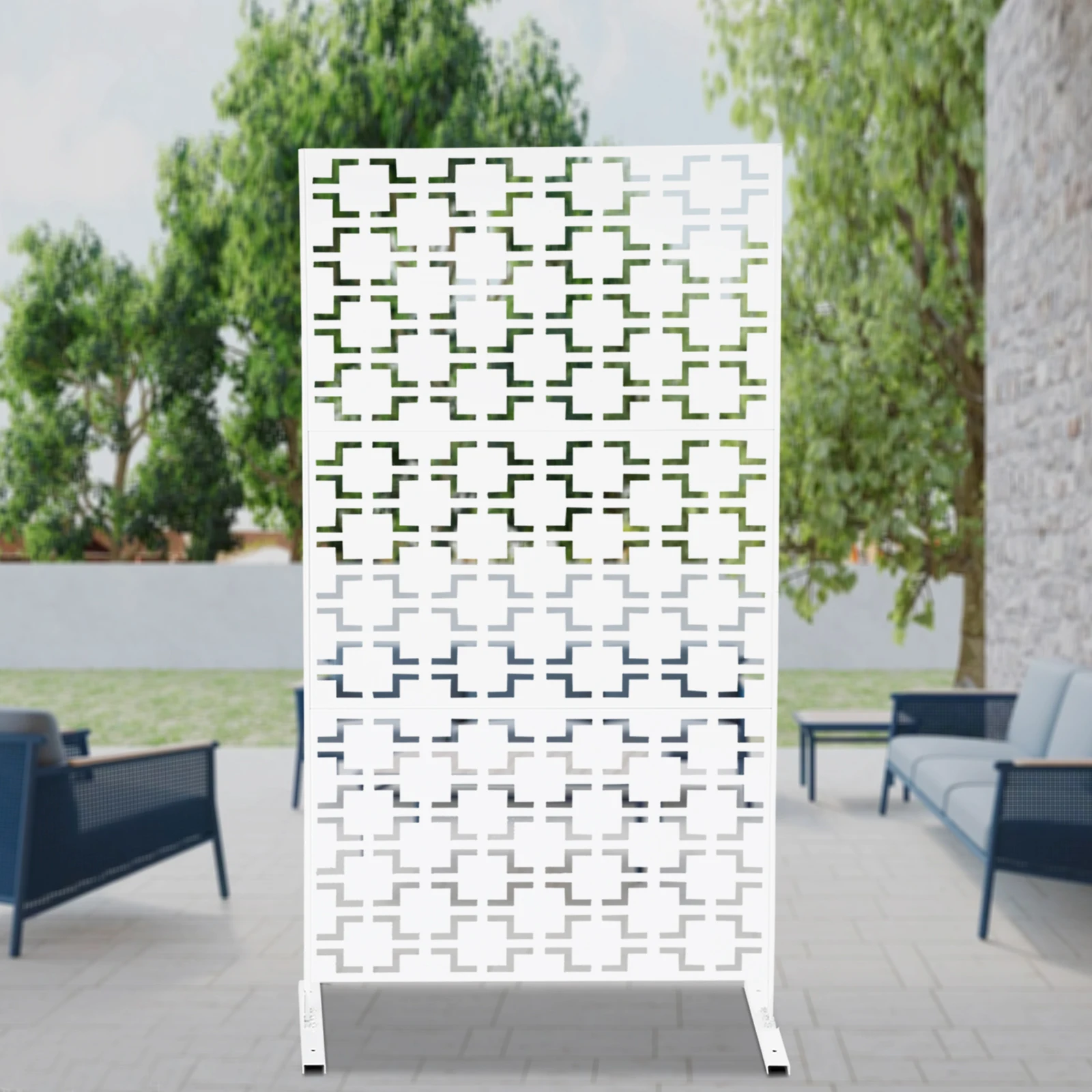 Patio Privacy Screen, Durable Steel with Nano-High Temperature Paint, Waterproof and Rust-Proof, Easy Installation, Perfect for