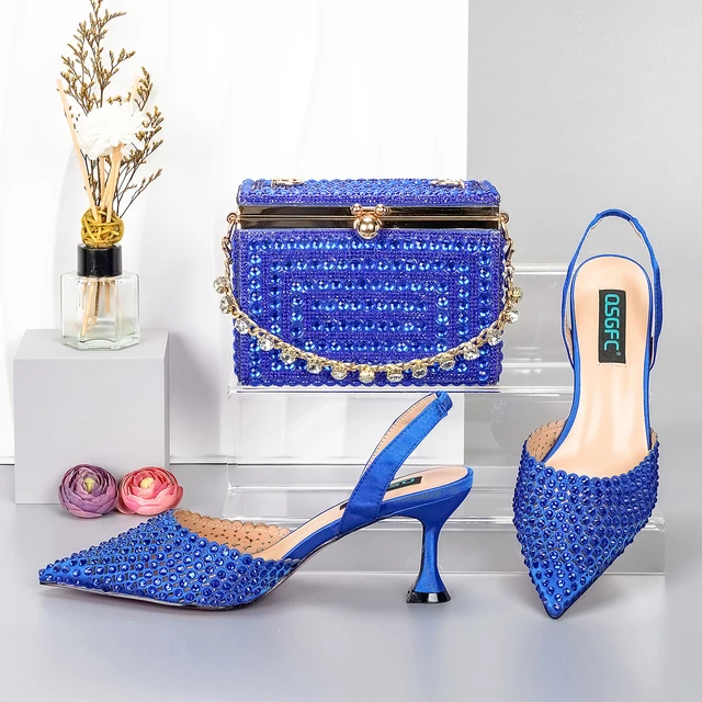 Royal blue shoes shops and matching bag