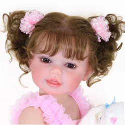 Reborn Toddler Girl Doll -22 pollici Happy Dance con vene visibili della pelle dipinte in 3D su vinile pieno con capelli radicati regalo di natale