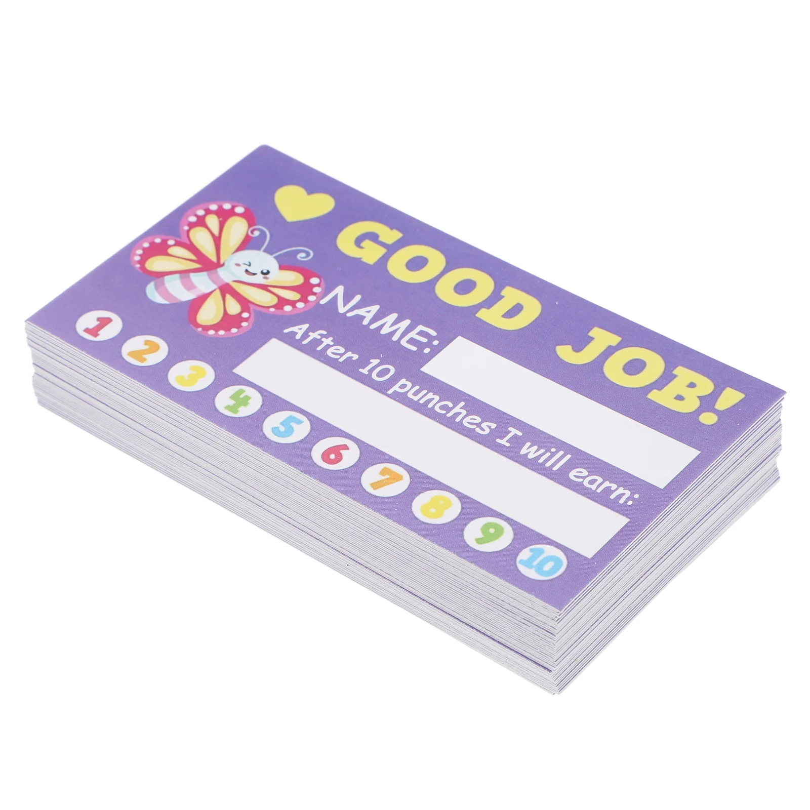 

50 Sheets Student Rewards Card Classroom Punch Cards Incentive Birthday Certificates for Students Hole Kids Paper Teacher Notes