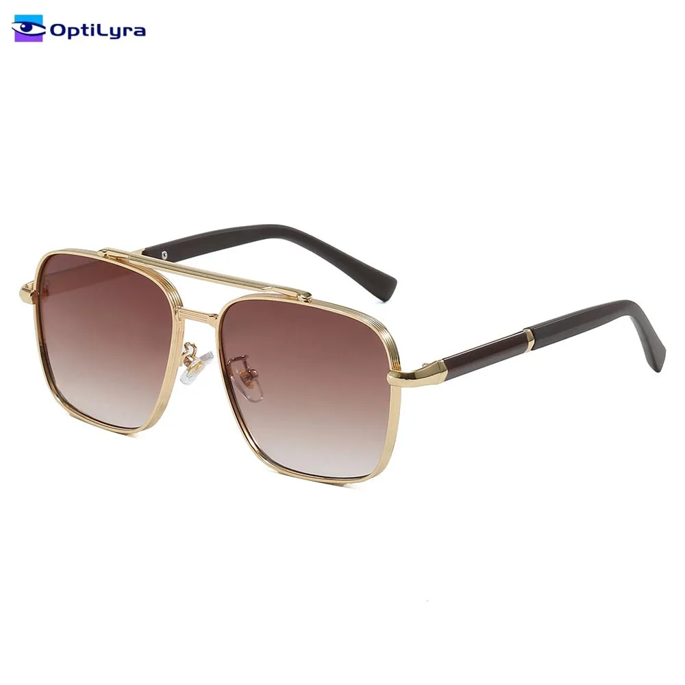 

OptiLyra Brand Fashionable Square Metal Sunglasses Outdoor Universal Sunglasses UV400 Sun Protection