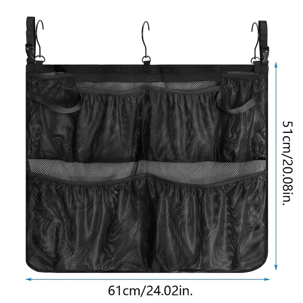 Outdoor Multi-functional Storage Hanging Bag Foldable Mesh Storage Bag Large Capacity Pool Beach Toy Net Bag With 3 Large Hook