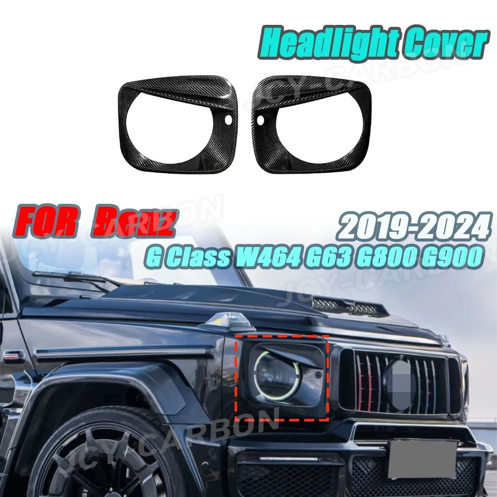 JCYECF сухое углеродное волокно для Benz G Class W464 G63 G800 G900 2019-2024, крышка передней фары, украшение рамки фары