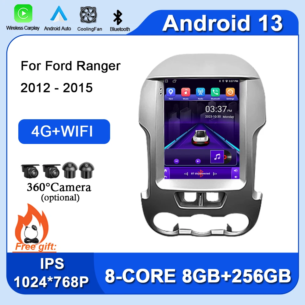 

Автомобильная интеллектуальная система Android 13 плеер для Ford Ranger 2012 2013 2014 2015 радио мультимедиа видео GPS CarPlay Авто 4G + WIFI BT