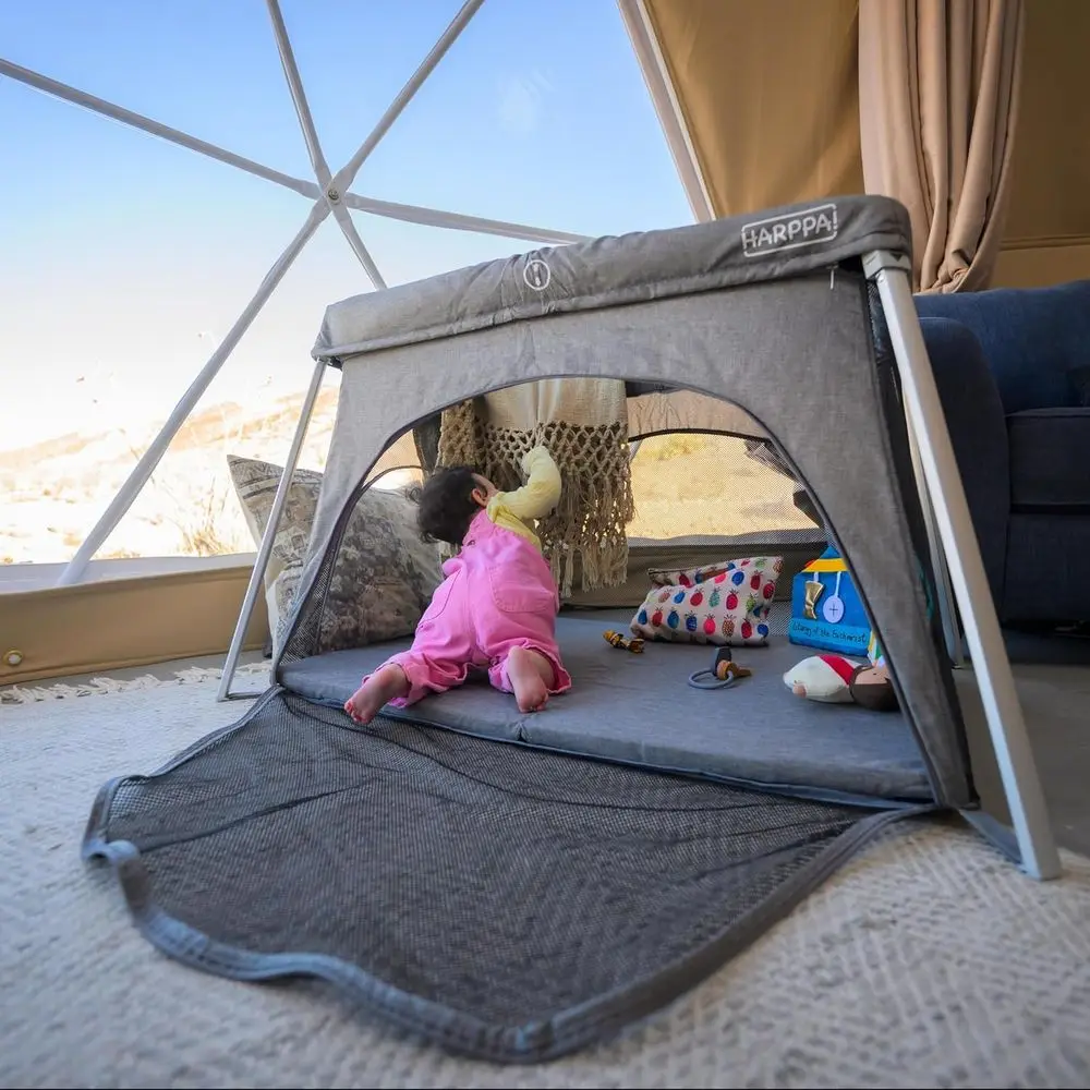 سرير سفر محمول مع مرتبة مريحة، لا حاجة للتجميع، روضة أطفال قابلة للطي للرضع والأطفال الصغار، سرير مدمج #2