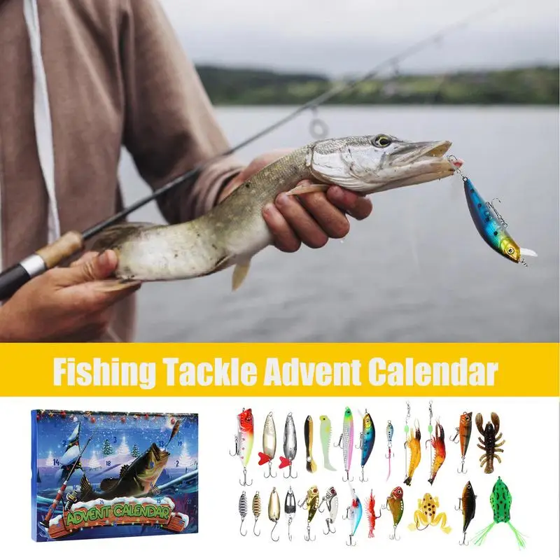 

Fishing Lure Advent Calendar 24-Days Christmas Countdown Fish Tackle Set 2024 Advent Calendar Fishing Christmas Countdown