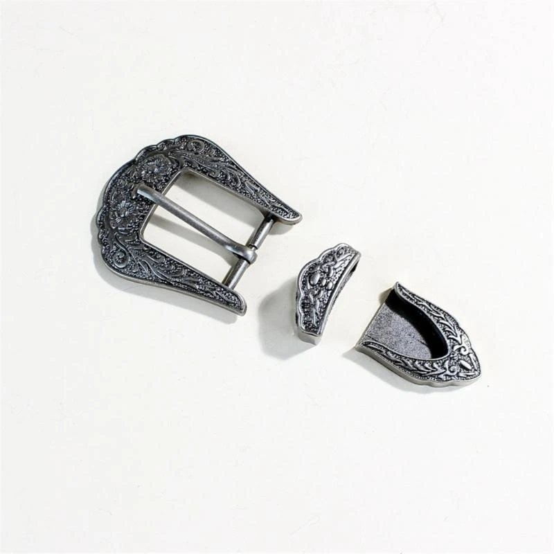 340D Antique Trendy Print Belt Buckles Carved Cowhead Large Plate Belt Buckles