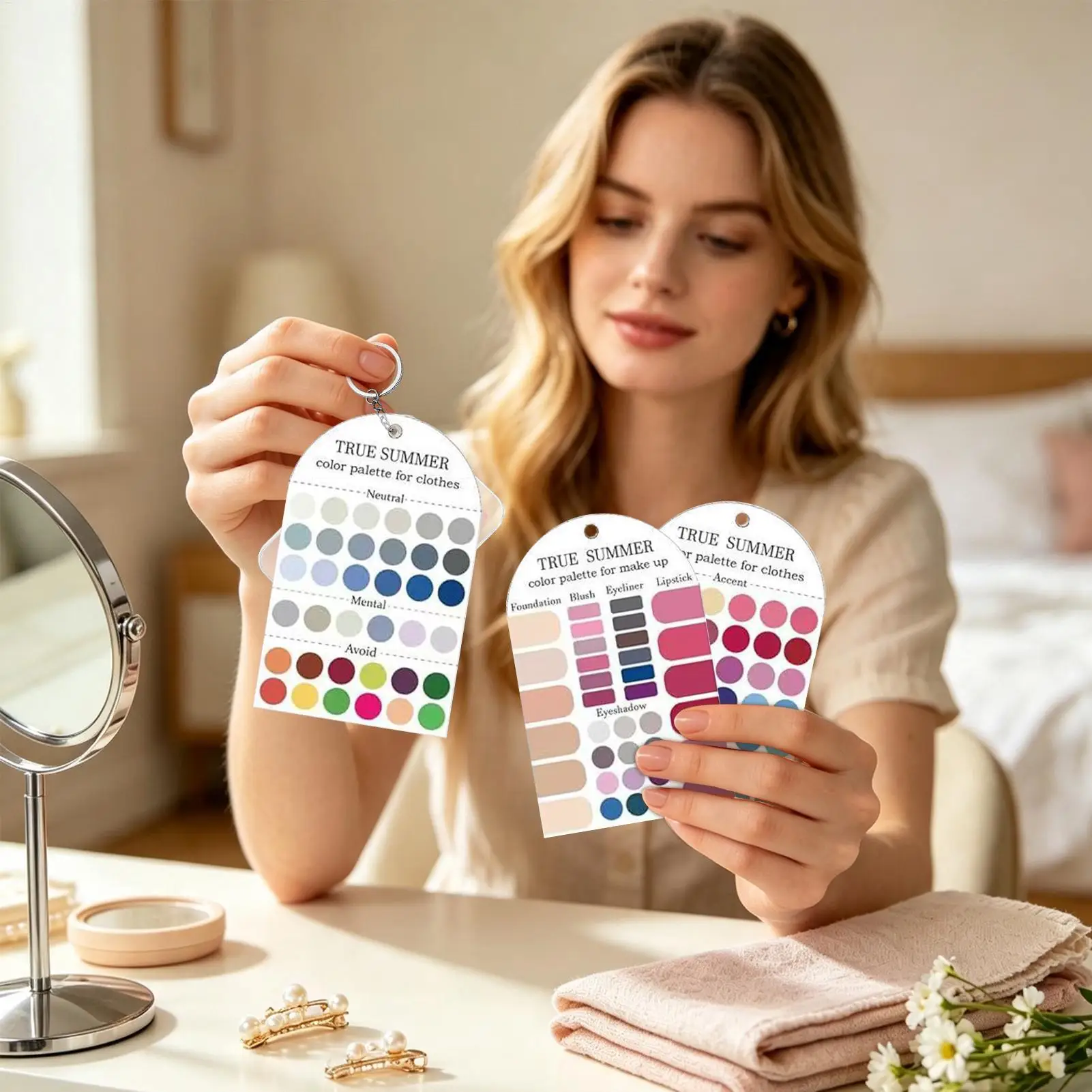 Personal Color Palette Cards Set Clothes Coloring Matching Coordination Guide Portable Color Template Guide For Professional