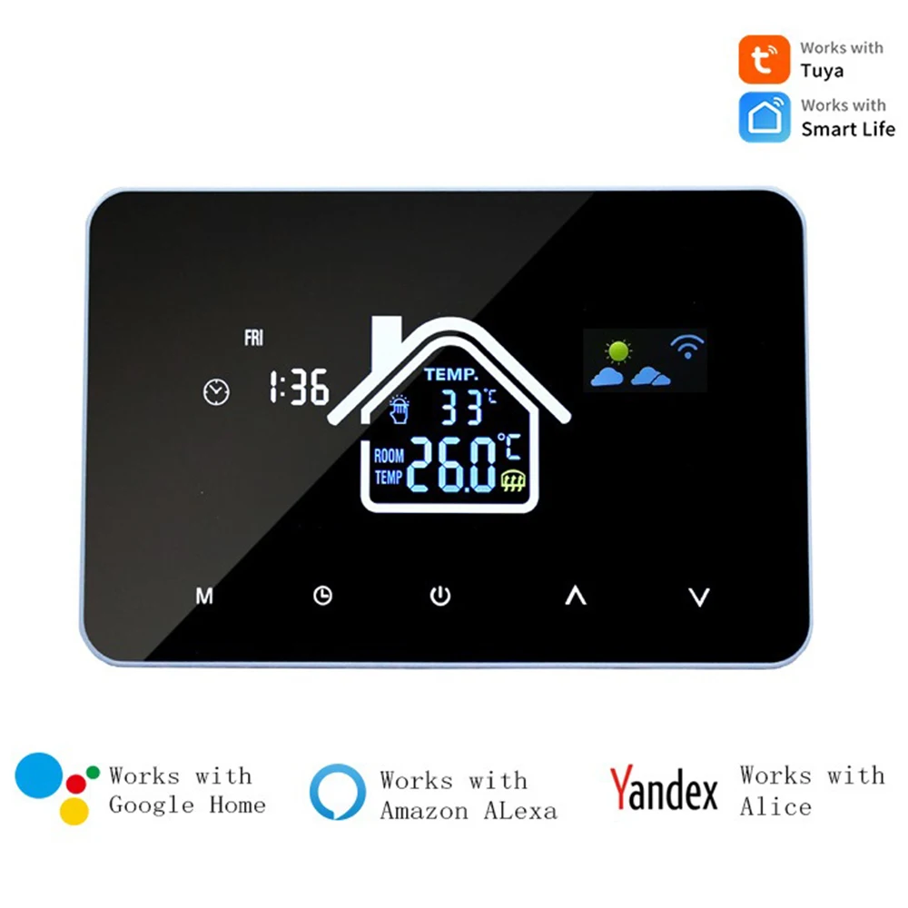 AC200~240V Tuya Floor Heating Water Thermostat Temperature Controller 3A 16A Works with Yandex Alice Google Home Amazon Alexa