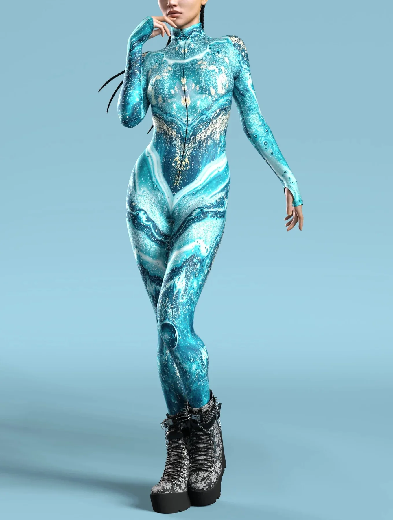 Damen Herren Muskel-Mensch Wüste Dazzle in Sieben Farben 3D-Druck Verkleidungs-Jumpsuit Halloween-Party Cosplay-Kostüme Outfit – Detail 33